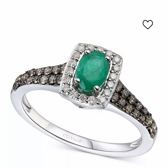 Levian 14k White Gold and 3/8 ct. Green Emerald Ring with 1/2 carat diamonds!